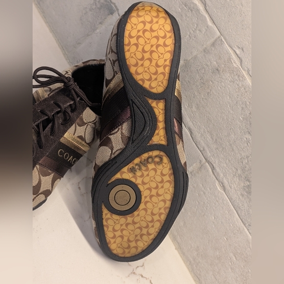 Coach Jayme Sneakers - GUC Brown/Tan Metallic Size 9 - Picture 10 of 16